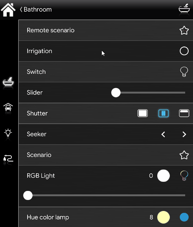 How to start the recording of the User Scenario component Inside the Home automation App EVE Remote Plus classic style