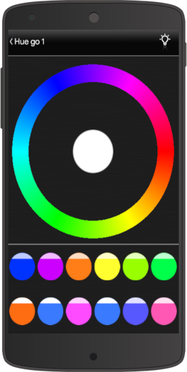 How to enter the colour picker inside the RGB component In the Home automation app EVE Remote Plus Classic interface